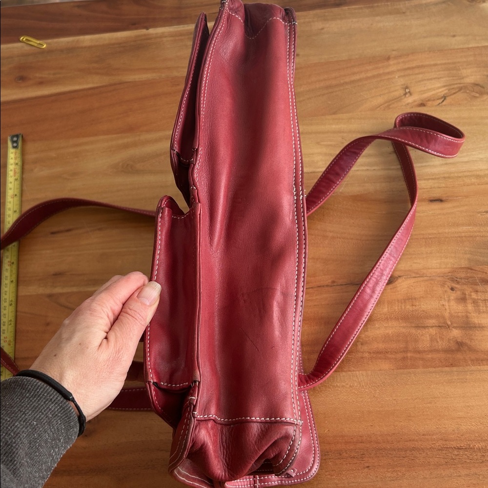 Tignanello Red Leather Shoulder Bag - Picture 7 of 11